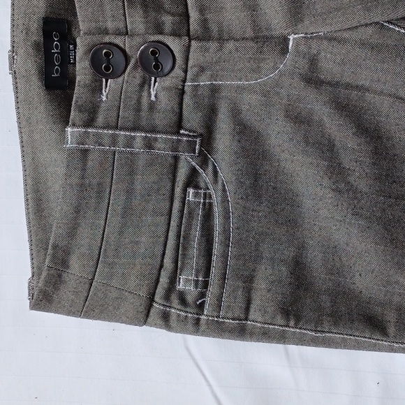 Bebe Low Rise Herringbone "Semi Sweet Chocolate" Casual Dress Pant- Sz 2 - Picture 4 of 9